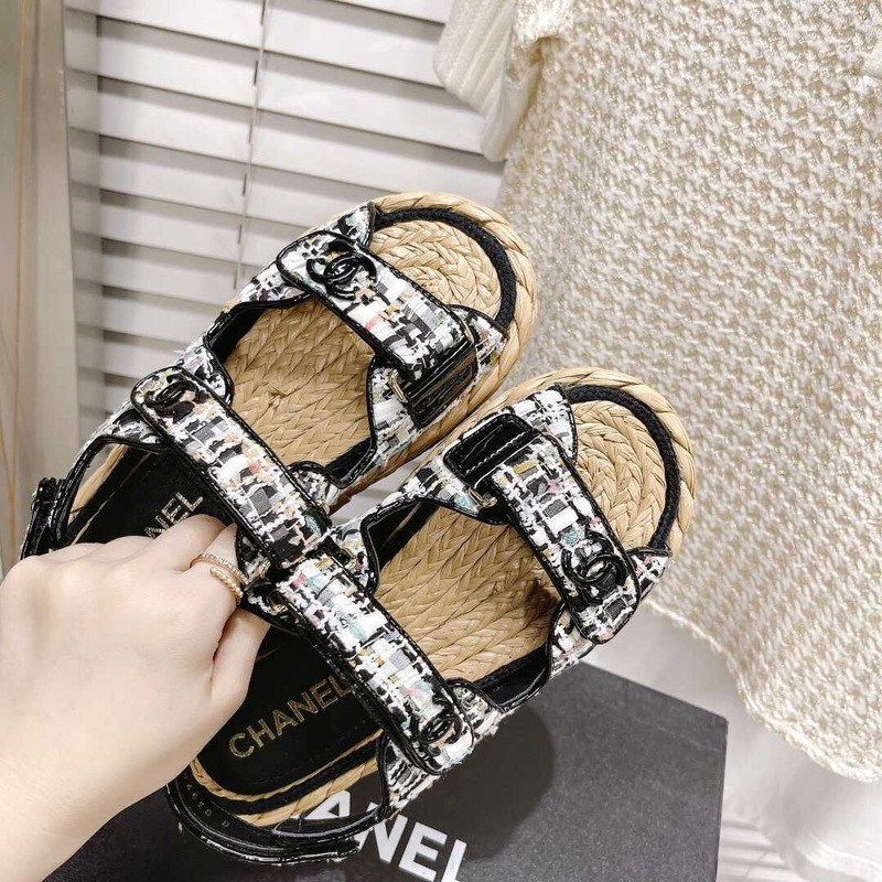 Ch*el summer flat sandal black