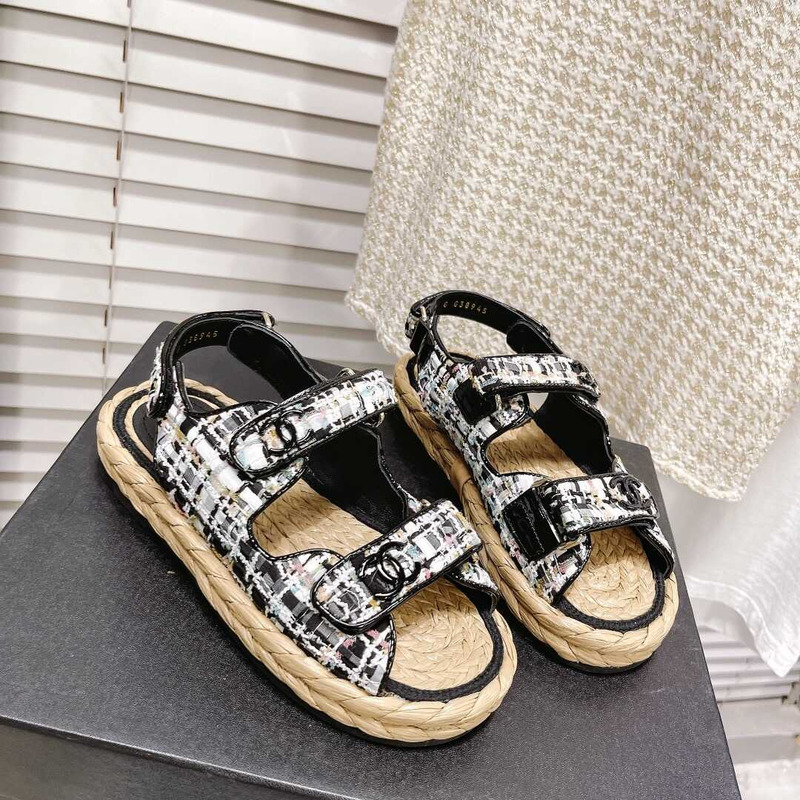 Ch*el summer flat sandal black
