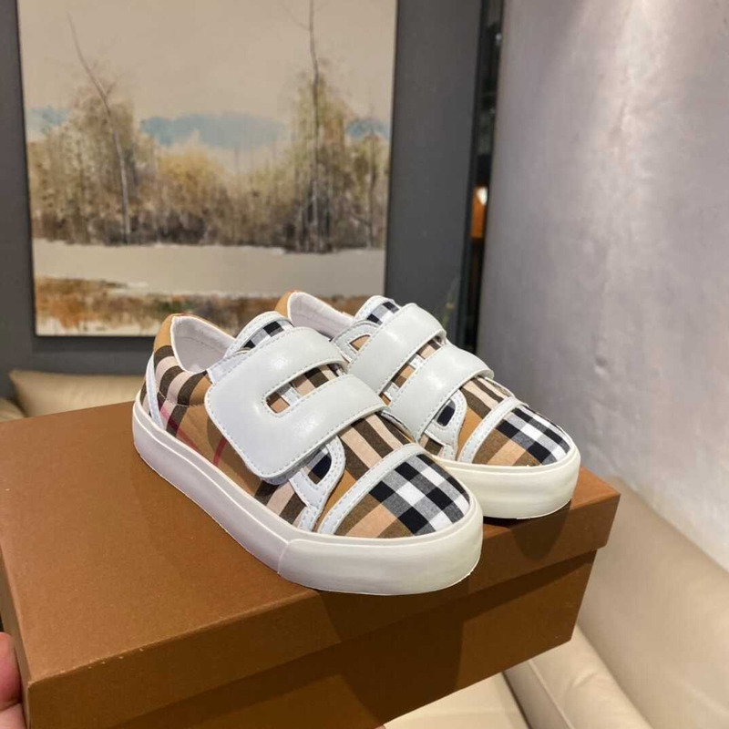 B**rry kids classic check sneakers white
