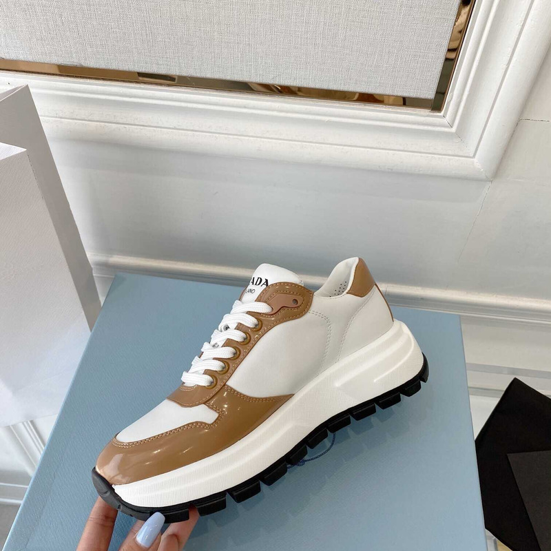 Pra*a leather sneakers brown