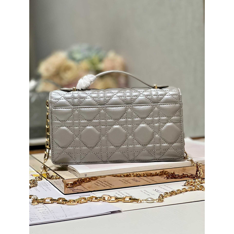 D*or mini miss D*or bag cannage lambskin grey