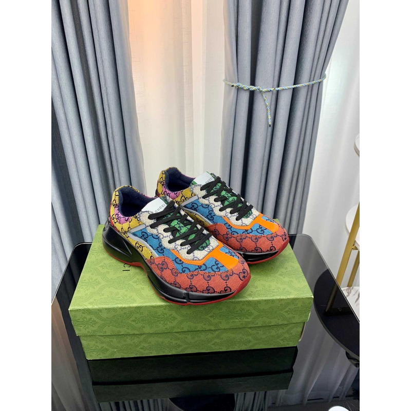 G*u*i multicolor black gg rhyton dad sneakers