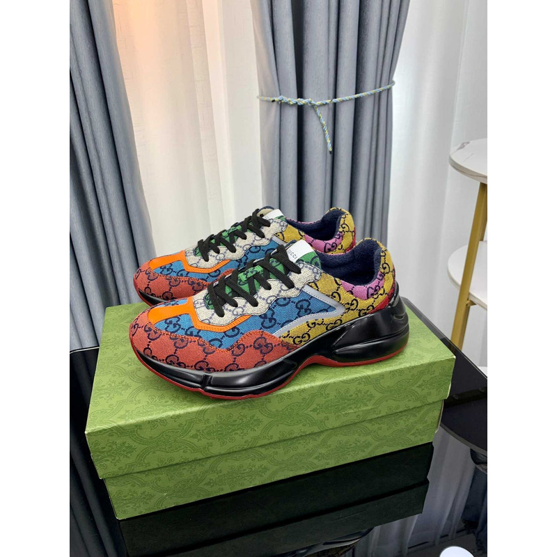 G*u*i multicolor black gg rhyton dad sneakers