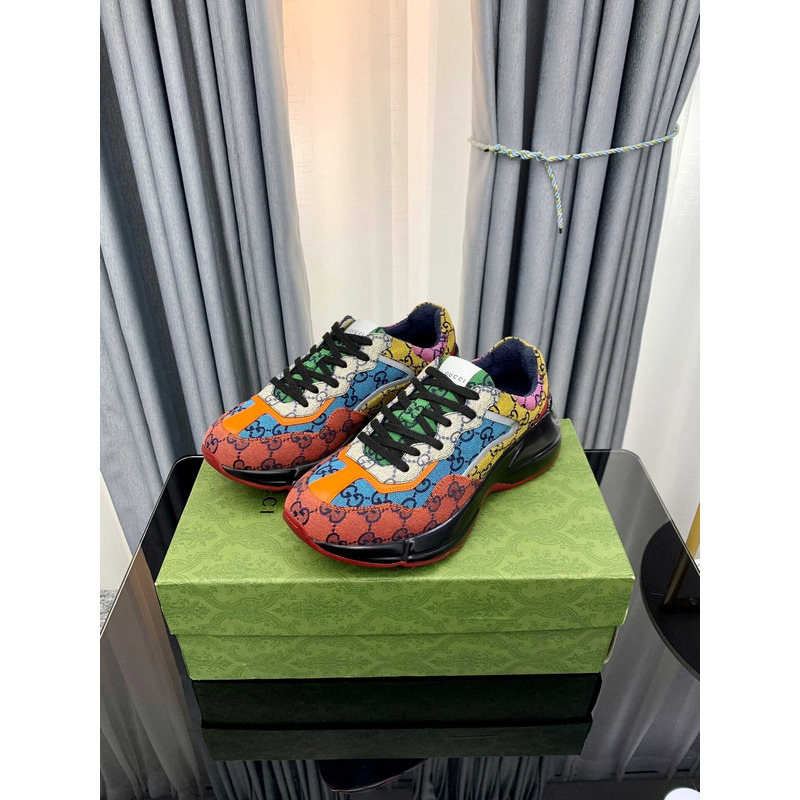 G*u*i multicolor black gg rhyton dad sneakers