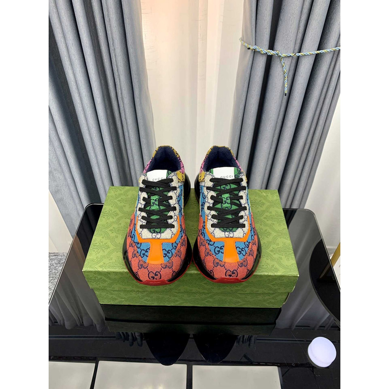 G*u*i multicolor black gg rhyton dad sneakers