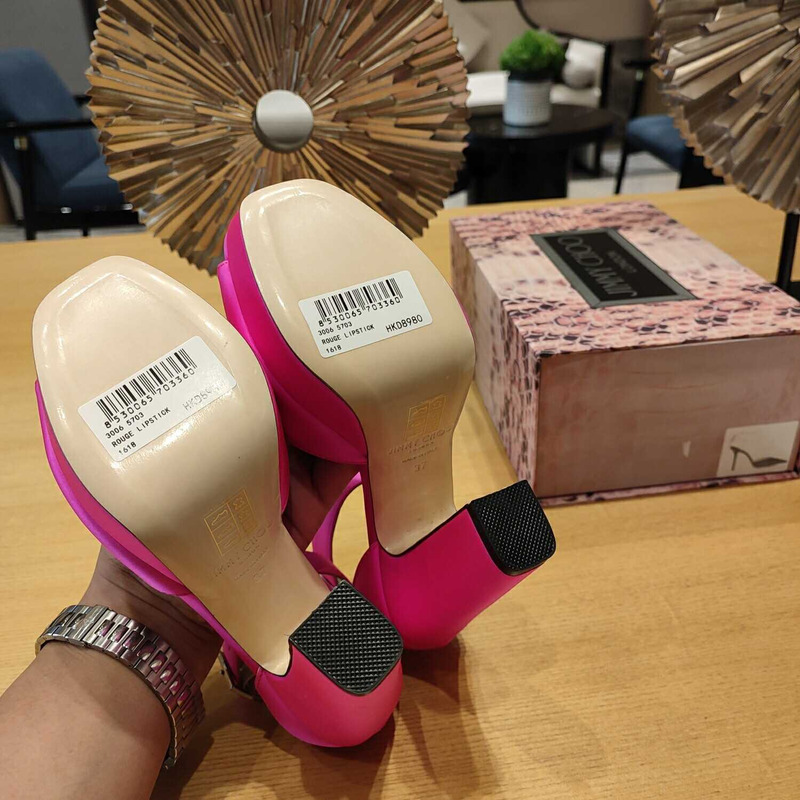 Jimmy Choo Socorie 120mm Block Heel Sandals Rose Pink