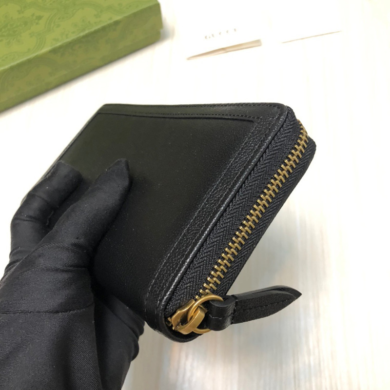 G*u*i diana continental zip around leather wallet black