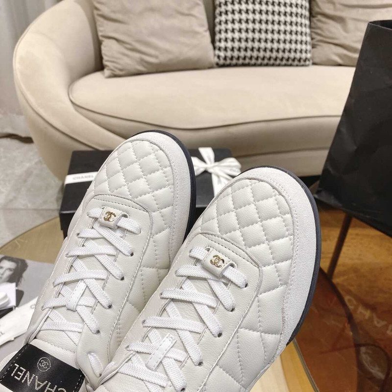 Ch*el platform casual style street style plain leather party style white