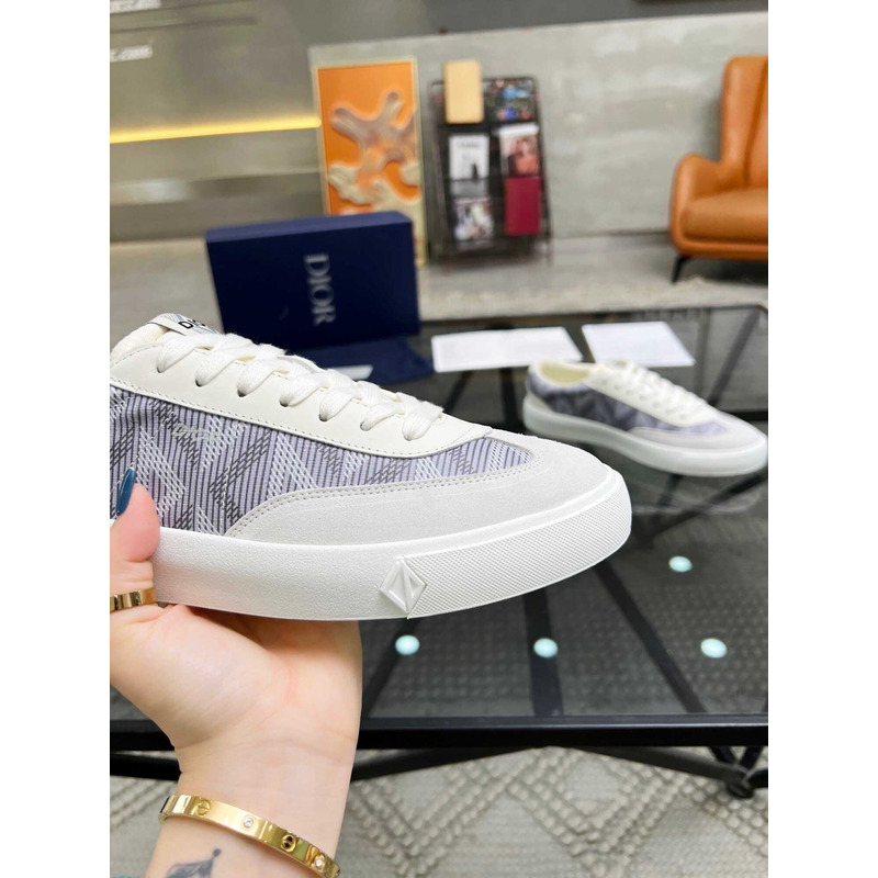 d*or b101 sneaker cd Di*m*nd canvas smooth calfskin nubuck gray