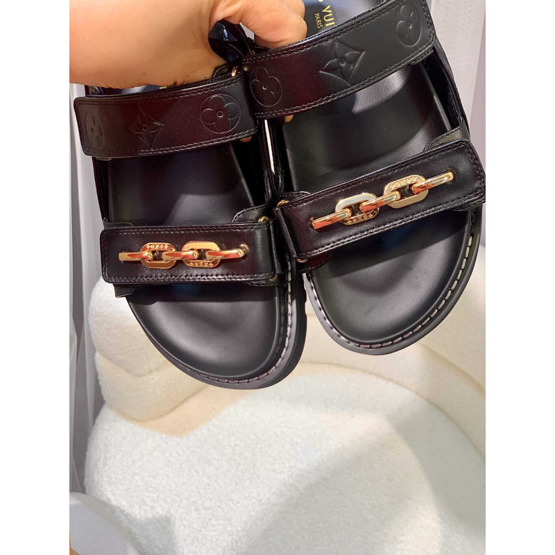 l**is V*t*n monogram casual style plain leather party style black