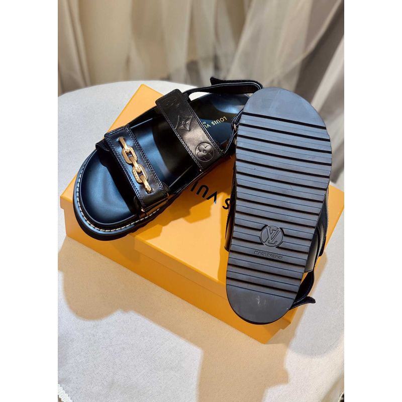 l**is V*t*n monogram casual style plain leather party style black