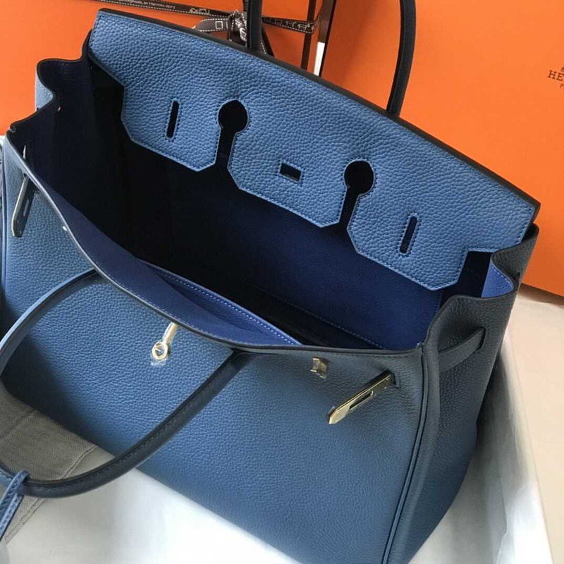 H**mes birkin togo 35 gris tourterelle blue
