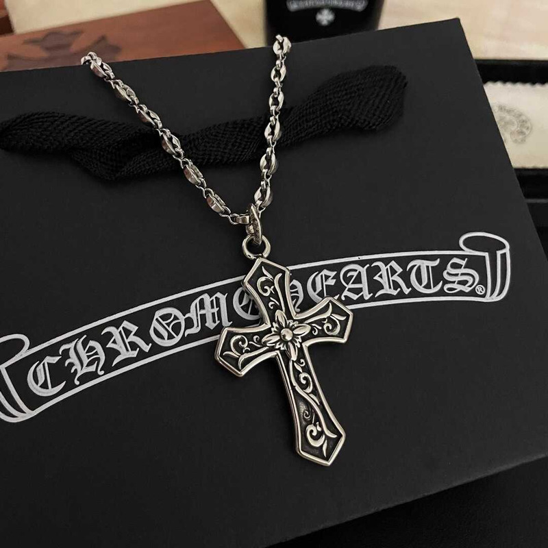 Ch*0me heart crucifixion print pendant necklace