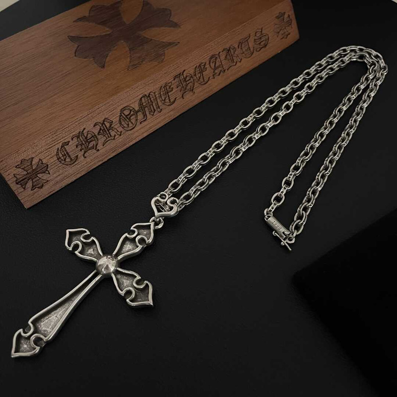 Ch*0me heart crucifix pendant necklace