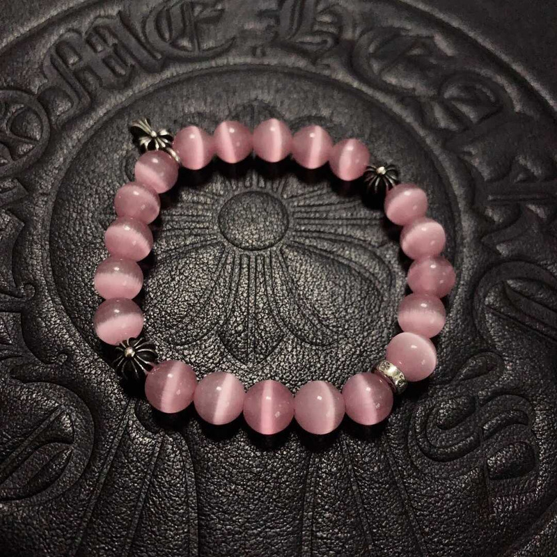 Ch*0me heart beads pendant bracelet pink