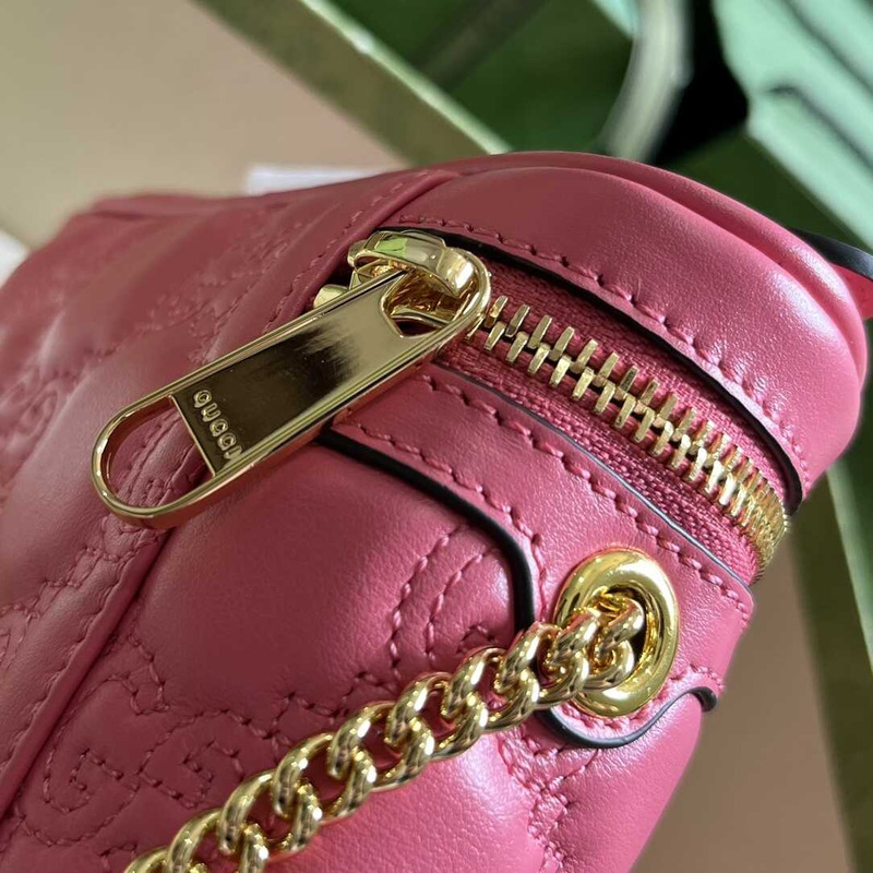 G*u*i gg matelasse mini tote pink