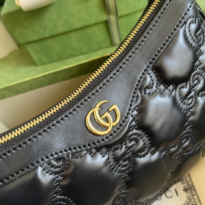 G*u*i gg matelasse leather bag black