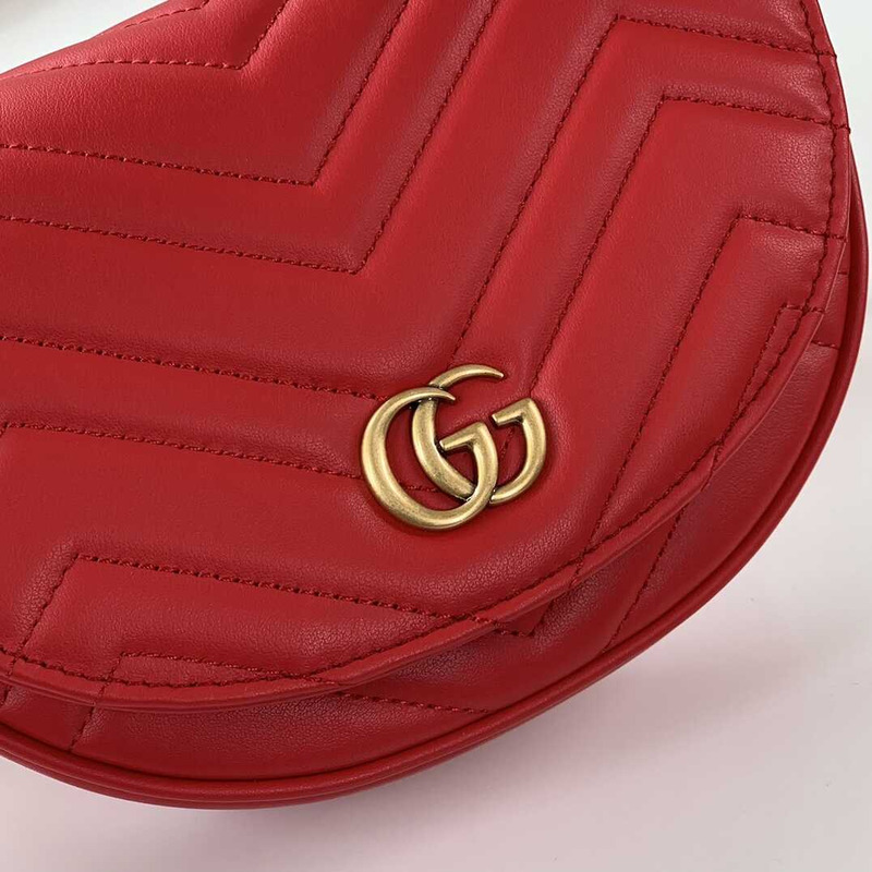G*u*i gg marmont quilted chain mini bag red