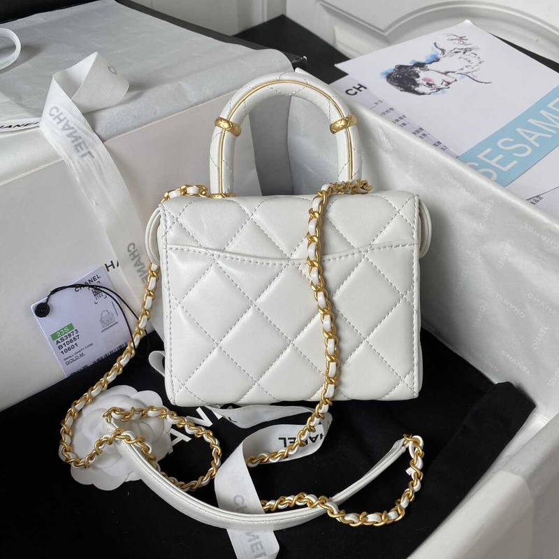 Ch*el cosmetic bag white