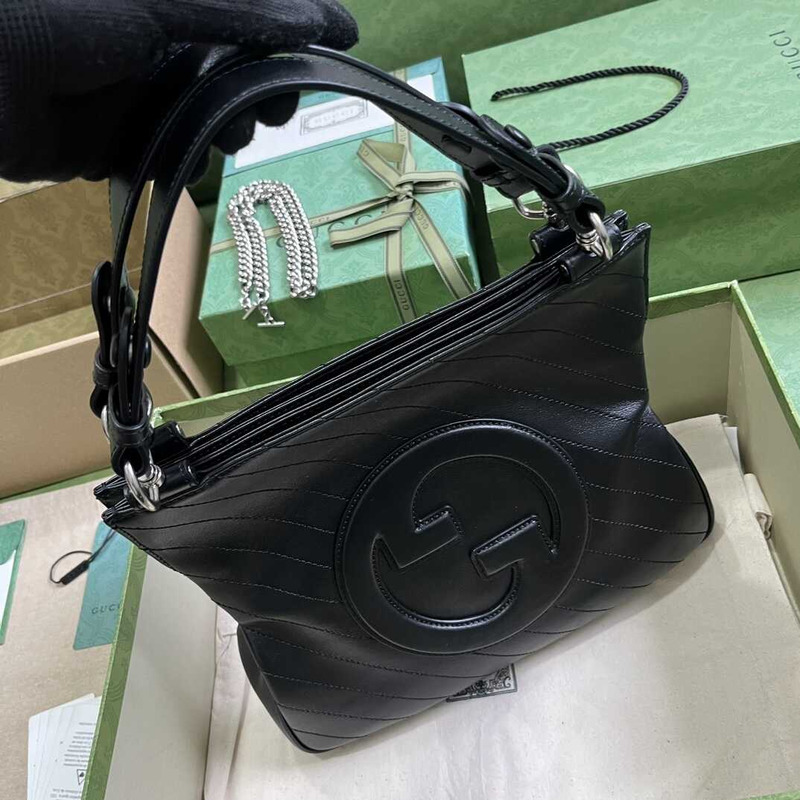 G*u*i blondie small leather tote black