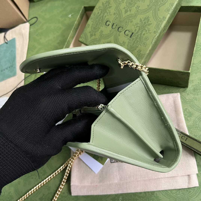 G*u*i blondie medium wallet on chain green