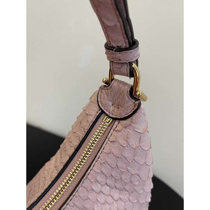 f**di S*per mini style f**digraphy hobo bag python leather pink