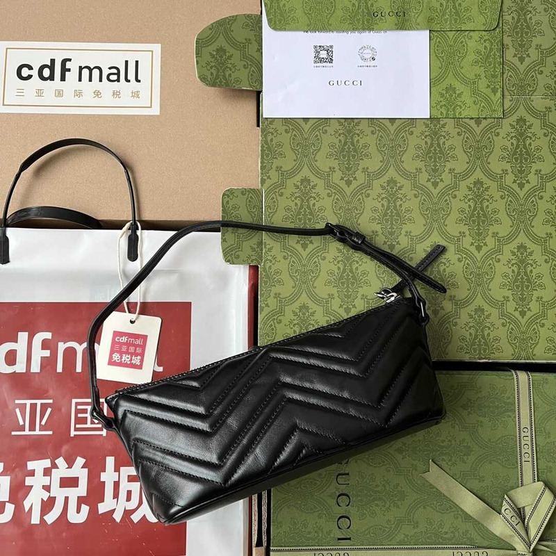 G*u*i gg marmont s leather shoulder bag black