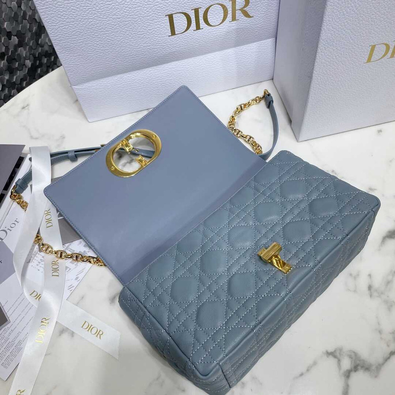 d*or medium d*or caro bag gray stone S*pple cannage calfskin