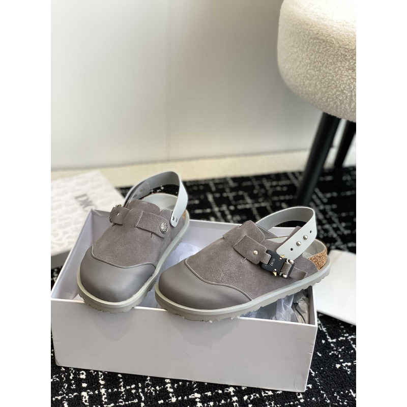 D*or x birkenstock tokio mule grey nubuck calfskin
