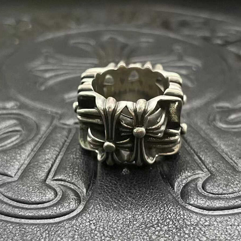 Ch*0me heart classic oval sterling silver ring