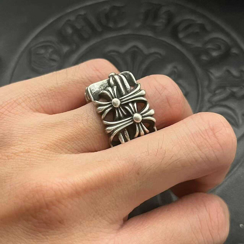 Ch*0me heart classic oval sterling silver ring