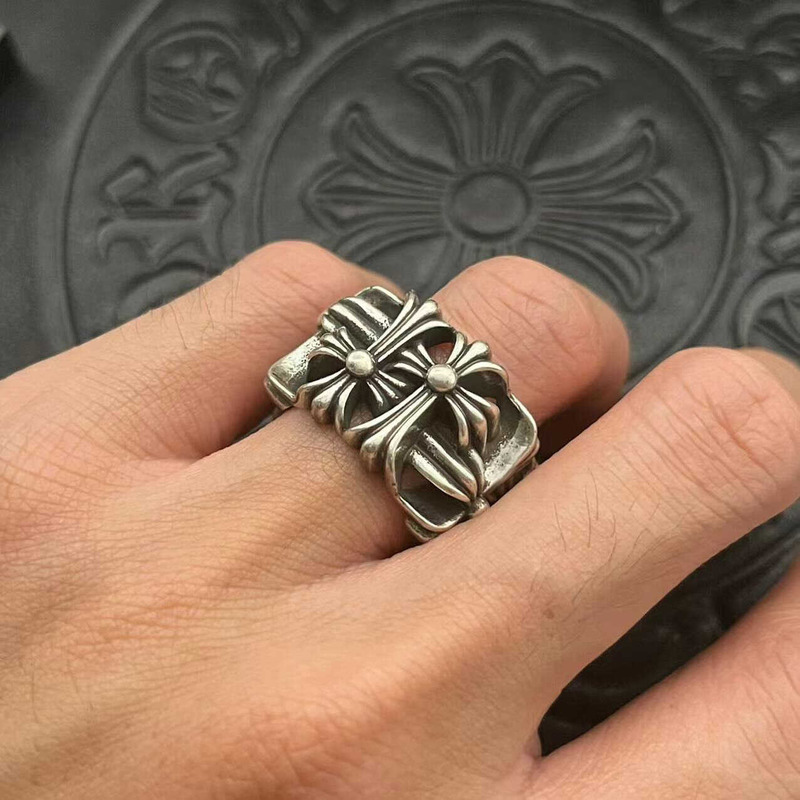 Ch*0me heart classic oval sterling silver ring