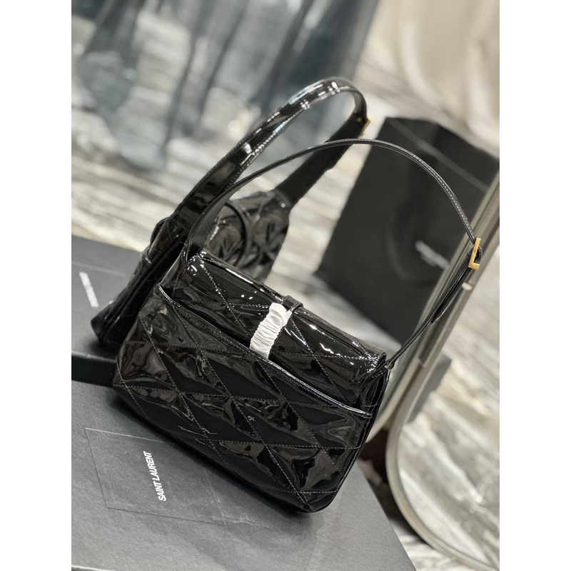 Saint Laurent Le 57 Shoulder Bag In Patent Leather Black