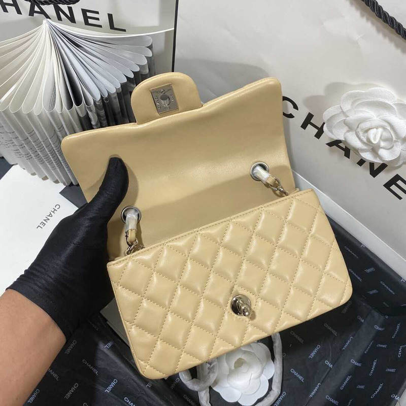 Ch*el classic flap mini  shoulder bag yellow