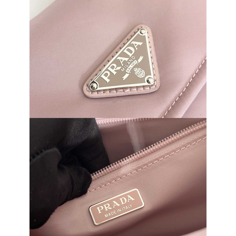 Pra*a re-nylon small padded shoulder bag pink