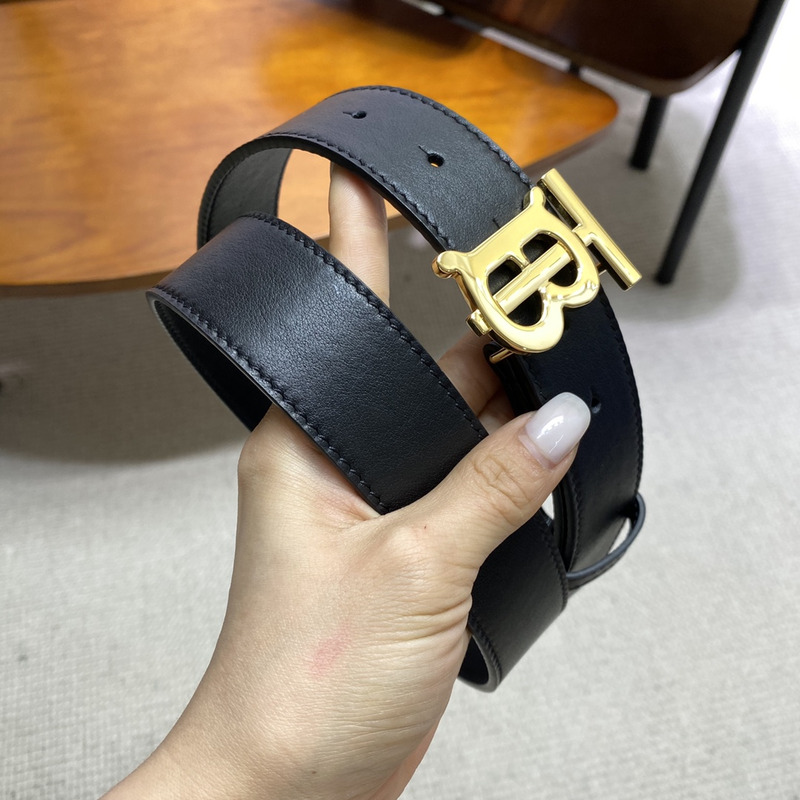 B**rrytb gold logo smooth leather reversible belt