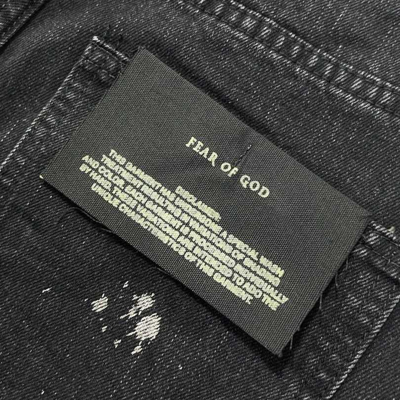 Fear Of God Paint Splatter Skinny Jeans Black