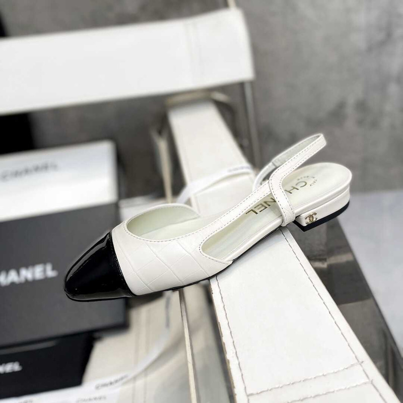 Ch*el  lace up shoes lambskin and faille black and white