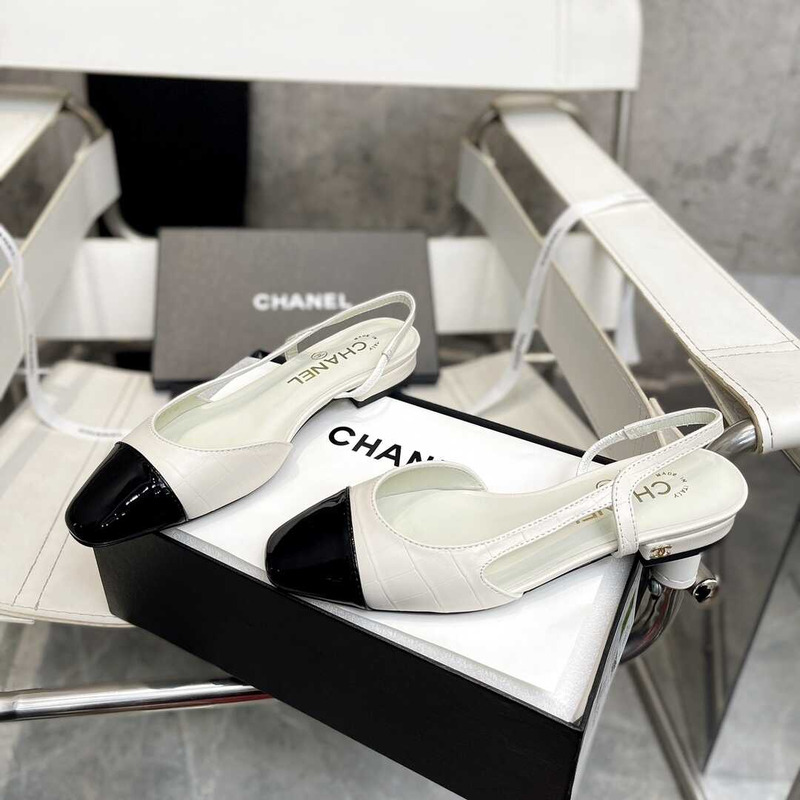 Ch*el  lace up shoes lambskin and faille black and white