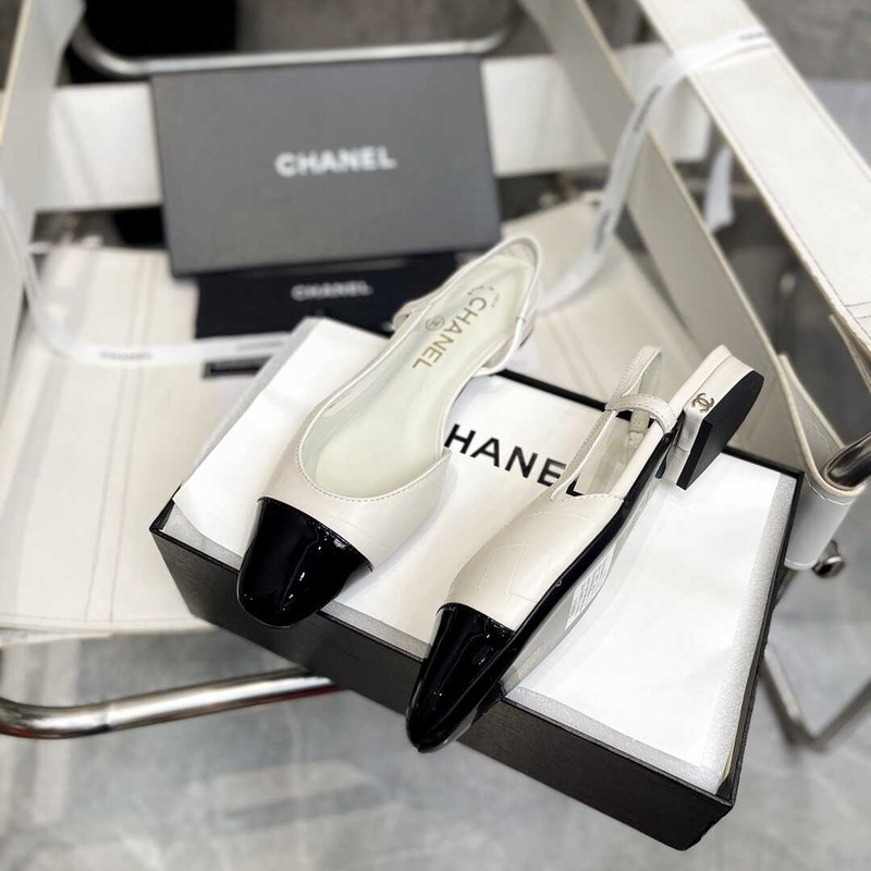Ch*el  lace up shoes lambskin and faille black and white