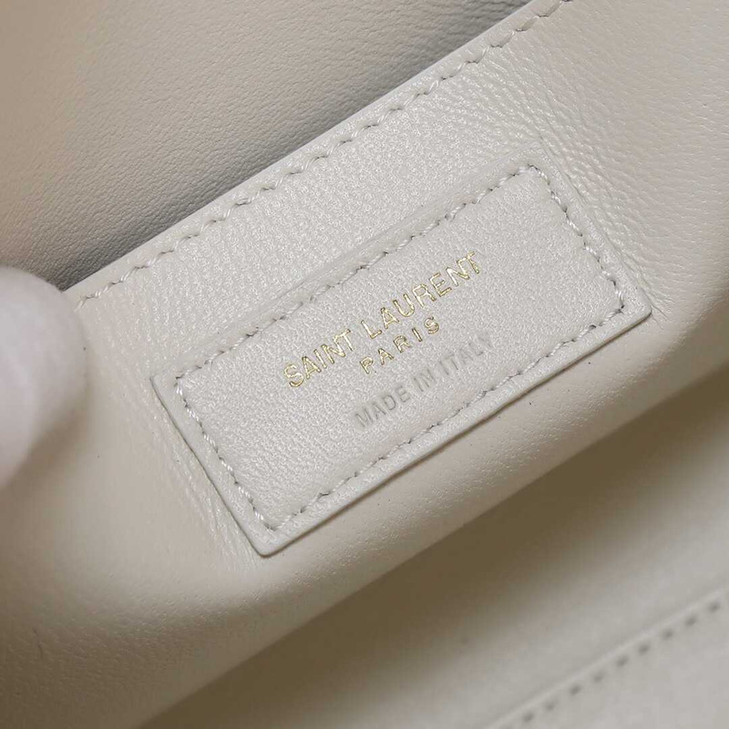 Saint Laurent Manhattan Leather Shoulder Bag White