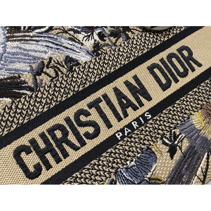 D*or medium lady d-lite bag embroidery beige multicolor