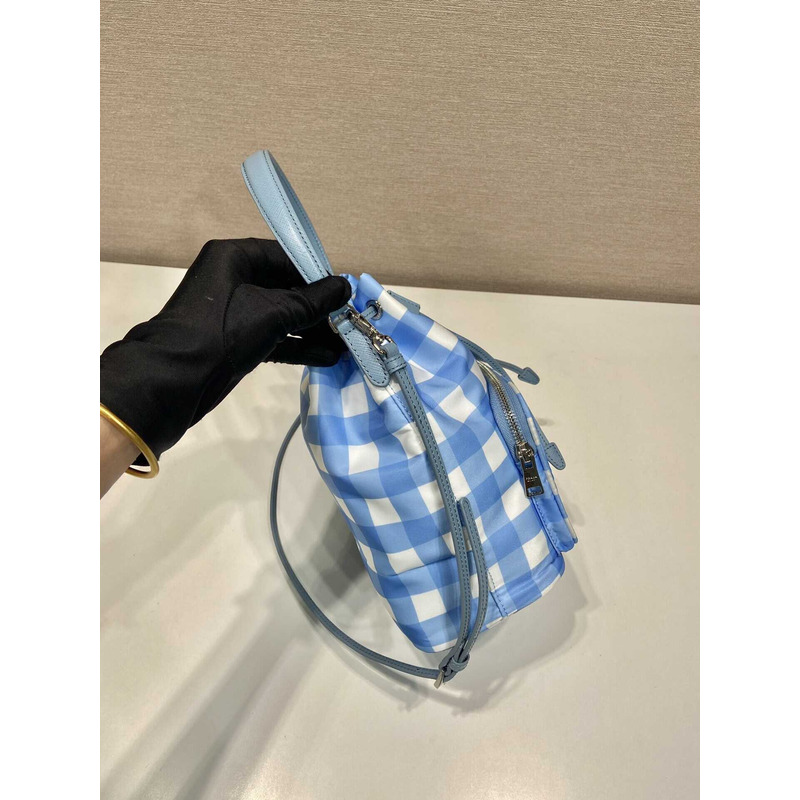 Pra*a duet printed re-nylon bag blue