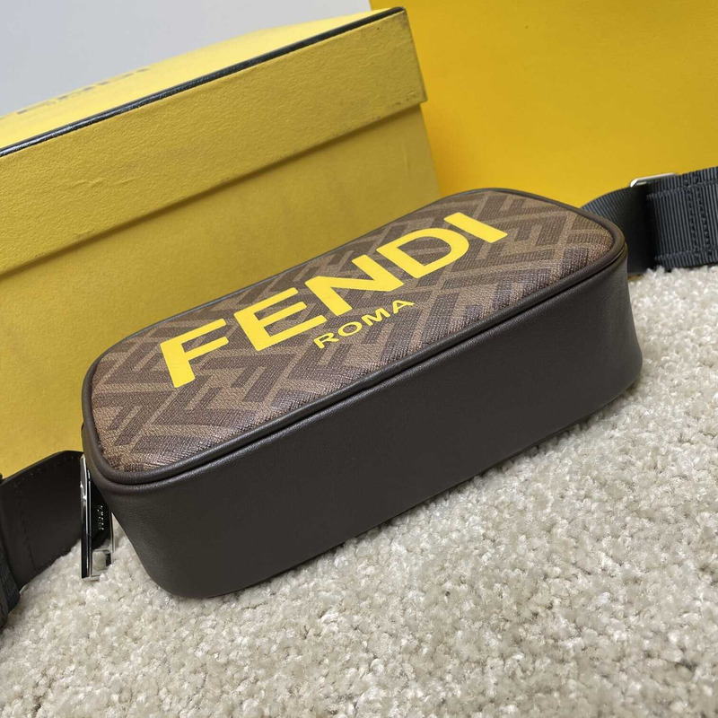 F**di messenger bag men brown and yellow