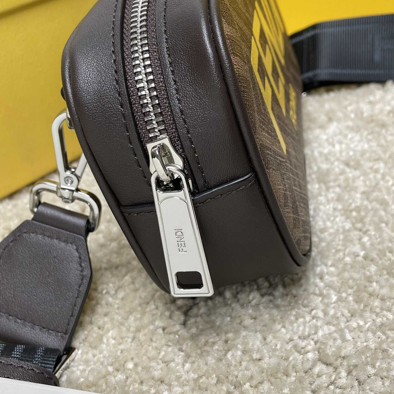 F**di messenger bag men brown and yellow