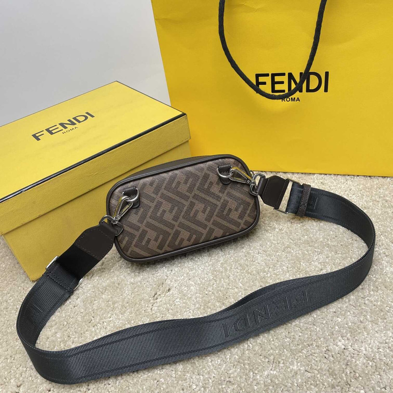 F**di messenger bag men brown and yellow