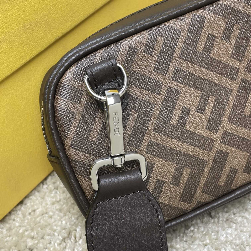 F**di messenger bag men brown and yellow