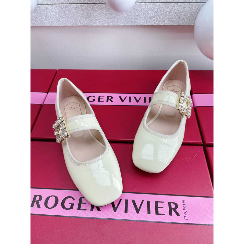 roger u1u1er très u1u1er babies patent leather ballet flats beige