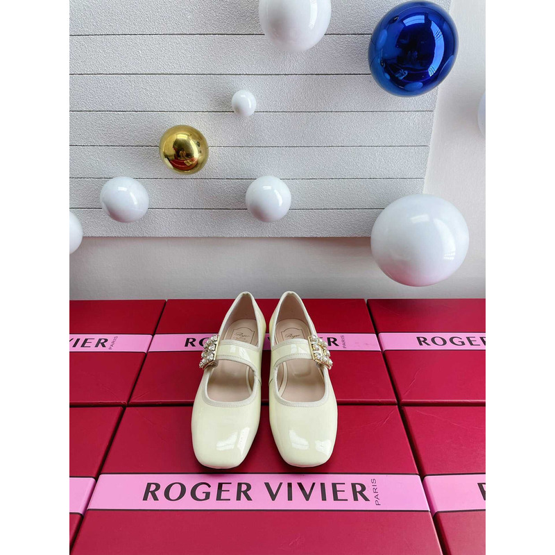 roger u1u1er très u1u1er babies patent leather ballet flats beige