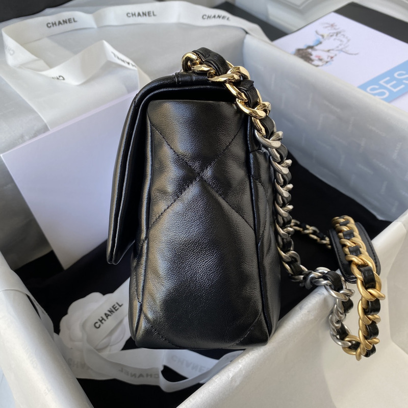 Ch*el lambskin quilted medium Ch*el 19 flap black